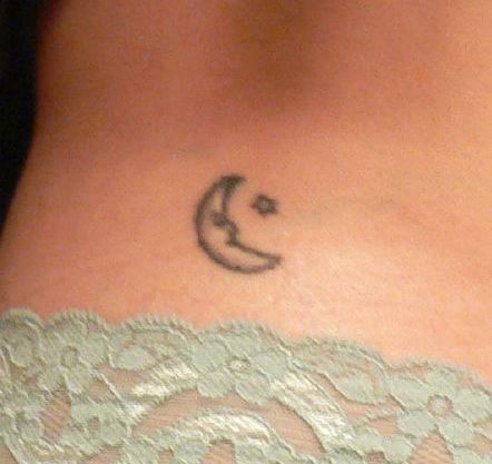 Moon and star Hidden Tattoos For Women, Small Hidden Tattoos For Women, Tiny Moon Tattoo, Tattoos For Back, Small Moon Tattoo, Small Hidden Tattoos, Waist Tattoo, Moon Star Tattoo, Small Moon Tattoos