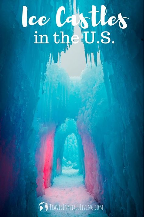 These 5 Ice Castles in the United States are the Coolest Ice Castle Cripple Creek, Ice Castles Utah, Vacation Ideas United States, Cheap Winter Vacations, Winter Vacation Ideas, Roadtrip Ideas, Winter Vacation Outfits, Vacation Wishes, Ice Castle