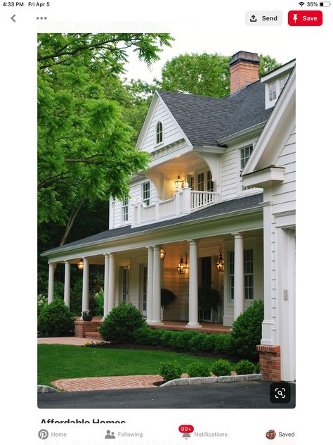 Homes With Wrap Around Porches, Porch Addition, Fresh Farmhouse, Wrap Around Porch, Pool Design, House Goals, Covered Porch, Facade House, Pretty House