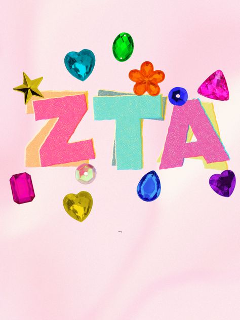 Sorority Instagram Profile Picture, Zta Graphic, Axid Graphics, Zeta Tau Alpha Graphic, Zta Letters, Stuco Ideas, Vision Board Project, Pride 2024, Sorority Graphics