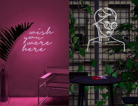 Sims 4 Neon Signs, Neon Word Lights, Vaporwave Room, Neon Words, Neon Lamp, Tumblr Sims 4, Sims 4 Expansions, Wall Decor Lights, Sims 4 House Design