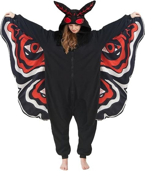 Amazon.com: YUTCOTC Mothman Costume Mothman Onesie Pajamas Halloween Cosplay Unisex Party Costume : Clothing, Shoes & Jewelry Mothman Cosplay, Mothman Costume, Onesie Costumes, Onesie Pajamas, Group Halloween Costumes, Group Costumes, Fleece Pajamas, Halloween Stuff, Creative Halloween Costumes