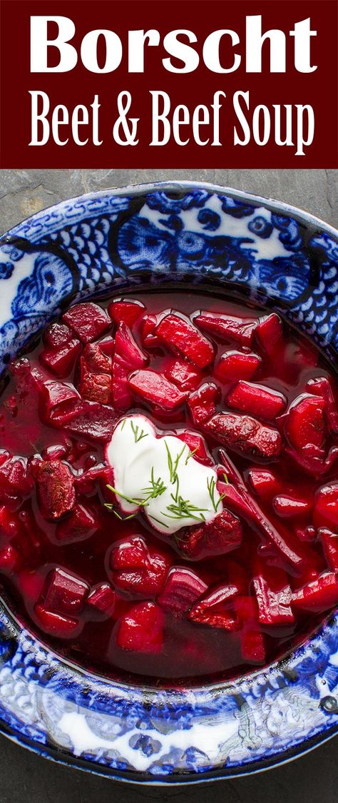 Beet Soup Recipes, Potatoes Cabbage, Borscht Recipe, Borscht Soup, Carrots Potatoes, Beef Shank, Creamed Onions, Beet Soup, Ukrainian Recipes