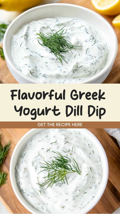 Indulge in a delicious snack with this creamy Greek yogurt dill dip recipe. Perfect for dipping vegetables, pita chips, or even spreading on sandwiches. Made with simple ingredients and bursting with fresh flavors, this dip is sure to become a go-to favorite for any gathering or solo snacking session. Whether you're hosting a party or just looking for a healthier alternative to traditional dips, this easy-to-make recipe will satisfy your craving for something tasty and satisfying. Ww Dips Greek Yogurt, Greek Yogurt Dipping Sauce Chicken, Dill Vegetable Dip, Easy Yogurt Dip, What To Make With Plain Greek Yogurt, Dill Dip Greek Yogurt, Healthy Dill Dip, Dip Using Greek Yogurt, Dip For Pita Chips