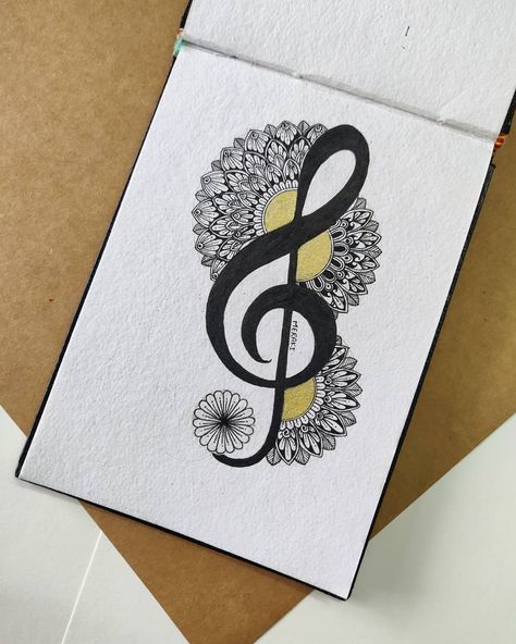 Lalita Iyer on Instagram: “"Musical Mandala Series". Music Note Mandala 02.  This series is dedicated to all those music lovers out there ♥️ . Do share your views on…” Painting Ideas For Music Lovers, Drawing Related To Music, Mandala Art Related To Music, S Mandala Art, Music Related Drawings, Music Drawing Ideas, Musical Drawings, Music Mandala, Music Art Drawing