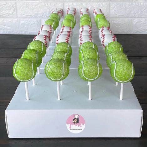 Tennis balls, Tennis Cake pops Baseball Cake pops. Retirement Cake pops, Father's Day Cake pops. Tennis Ball Cake Pops, Tennis Ball Cake, Baseball Cake Pops, Tennis Cake, Sports Cake, Father's Day Cake, Baseball Cake, Retirement Cake, Ball Cake