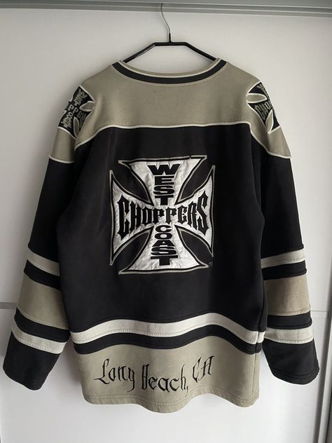 Vintage Rare Vintage West Coast Choppers Sweatshirt Jersey Jacket | Grailed Vintage Hockey Jersey, West Coast Choppers, Streetwear Jackets, Genderless Fashion, Jersey Jacket, Vintage Jerseys, Designer Suits For Men, Hockey Jersey, Fire Fits