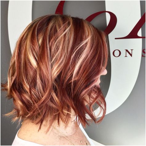 Pelo Color Cobre, Copper Rose Gold Hair, Claire Hair, Blonde With Red Highlights, Red And Blonde, Red Hair With Blonde Highlights, Red Hair With Highlights, Short Hair Highlights, Female Perspective