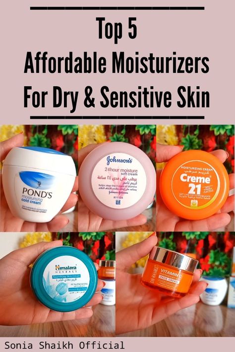 Top 5 Affordable Moisturizers For Dry And Sensitive Skin Dry Skin Cream Products, Moisturizer For Makeup, Cream For Dry Skin Face, Good Moisturizer For Dry Skin, Dry Face Skin Care Routine Natural, Best Face Cream For Dry Skin, Best Mostizer For Face In India, Skin Care For Sensitive Dry Skin, Best Mostizer