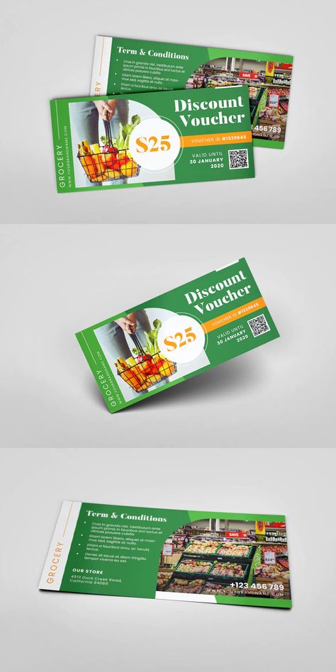 Grocery Supermarket Gift Voucher Template AI and PSD Babysitting Aesthetic, Grocery Gift Card, Voucher Card, Gift Voucher Template, Gift Voucher Design, Voucher Template, Voucher Design, Grocery Supermarket, Food Poster Design