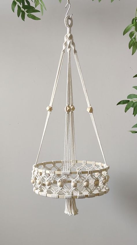 Boho Rustic Kitchen, Macrame Hanging Fruit Basket, Diy Macrame Plant Hanger Easy, Hanging Fruit Basket, Rope Plant, Rope Plant Hanger, Pola Macrame, Macrame Wall Hanger, Macrame Plant Hanger Tutorial