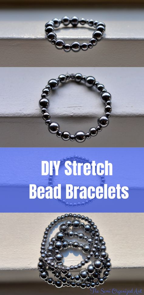 Seed Bead Stretch Bracelets, Stretch Beaded Bracelets Diy, Boho Jewelry Bracelet, Jewelry School, Bead Stretch Bracelets, Black Beaded Bracelet, Beaded Braclets, Diy Beading, Diy Bracelets Tutorials