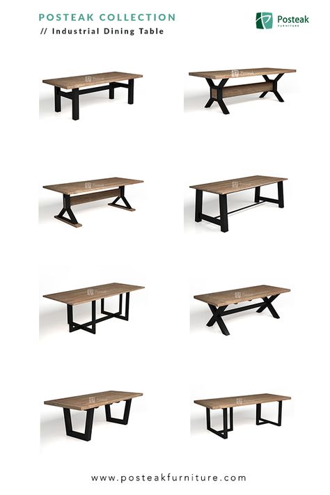 Indonesia Furniture - Industrial Dining Table, made of solid wood with combination of metal #indonesiafurniture #industrial #table #irontable #diningtable #moderntable #modernfurniture #industrialfurniture Industrial Furniture Table, Meja Industrial, Projek Kayu, Welded Furniture, Wood Table Design, Desain Furnitur Modern, Industrial Dining Table, Industrial Dining, Metal Furniture Design