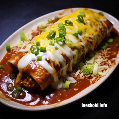 Wet Burritos | InesKohl Kitchen Wet Burrito Recipe, Ineskohl Kitchen, New Mexico Chili, Wet Burrito, Sweet Hawaiian Crockpot Chicken Recipe, Whole Baked Chicken, Burrito Recipe, Hot Salsa, Game Day Appetizers