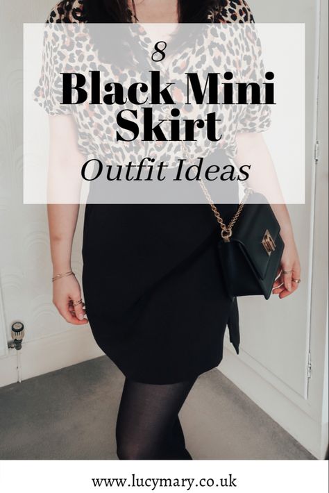 A woman wearing a black mini skirt. How To Wear A Black Mini Skirt, Black Skirt Business Casual, Black Mini Pencil Skirt Outfit, Short Black Skirt Outfit Fall, Black Mini Skirt Outfit Spring, Black Skirt Office Outfit, Casual Black Mini Skirt Outfit, White Shirt Black Skirt Outfit, Black Mini Skirt Winter Outfit