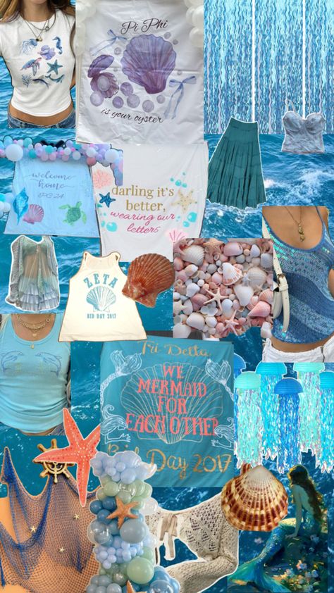 Mermaid Bid Day, Sorority Work Week, Sorority Recruitment Themes, Sorority Themes, Recruitment Themes, Spring Recruitment, Sorority Pr, Recruitment Ideas, Sorority Events