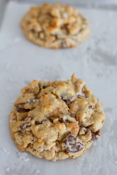 A Bountiful Kitchen Cookies, Levain Bakery Caramel Coconut Chocolate Chip Cookies, Yoga Cookies, Levain Bakery Chocolate Chip Cookies, Levain Bakery Cookies, Chocolate Chip Coconut Cookies, Levain Cookie Recipe, Cookie Chips, A Bountiful Kitchen