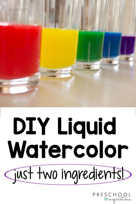 Food Coloring Recipes, Diy Liquid Watercolor Paint, Liquid Watercolor Diy, Diy Watercolor Paints, How To Use Liquid Watercolor Paint, How To Make Liquid Watercolors, Diy Water Paint, Diy Watercolor Spray Paint, Watercolor For Preschoolers