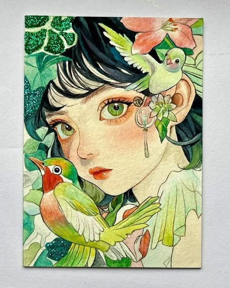 Paint Illusions, Watercolor Art Face, Color Drawing Art, Art Tutorials Watercolor, 인물 드로잉, Cute Doodles Drawings, Lukisan Cat Air, Watercolor Art Lessons, Nature Art Painting