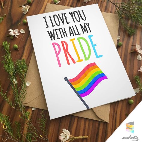 Pride Cards, Pride Campaign, Flag Emoji, Lgbt Equality, Rainy Day Crafts, Pug Art, Lgbt Love, Cute Emoji, Love Anniversary