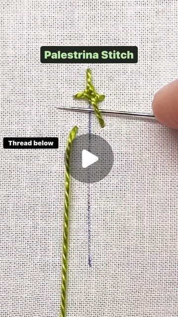 Palestrina Stitch Embroidery, Palestrina Stitch, Embroidery Stitch, Contemporary Embroidery, Hand Embroidery Pattern, Hand Embroidery Stitches, Modern Embroidery, Embroidery Tutorials, Watch It