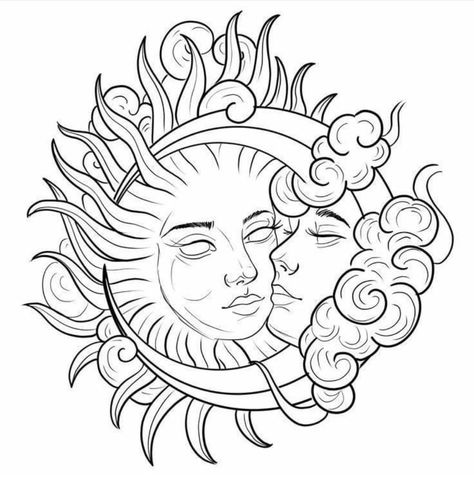 Digital Lineart, Lineart Coloring, Moon Character, Tattoo Outline Drawing, Sun And Moon Drawings, Tattoo Lettering Fonts, Canvas Drawing, Tattoo Stencil Outline, Moon Drawing