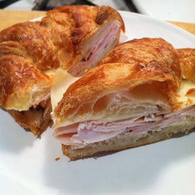 Turkey and Swiss on a Croissant Turkey Croissant Sandwich, Turkey Croissant, Gluten Free Croissant, Cheese Croissant, Best Sandwiches, Croissant Sandwich, Turkey Cheese, Turkey Sandwiches, Best Sandwich