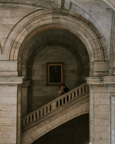 Vienna Engagement Photos, Prenup Aesthetic, Grand Central Terminal Photoshoot, Grand Central Station Wedding Photos, New York Elopement Photography, Milan Engagement Photos, Historical Engagement Photos, Engagement Photos At The Met, Old Money Style Engagement Photos