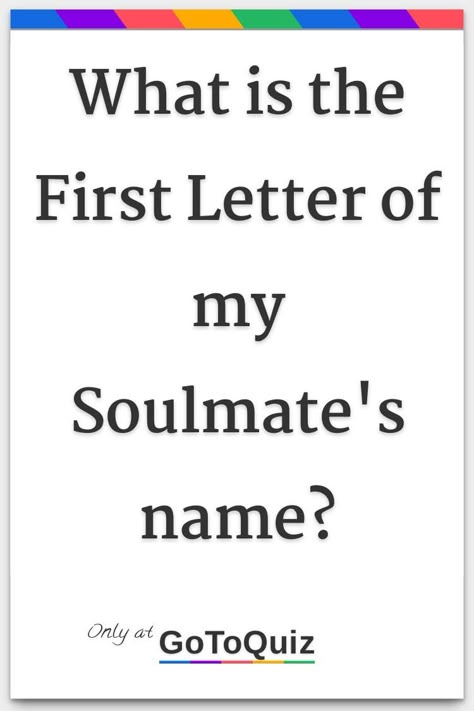 "What is the First Letter of my Soulmate's name?" My result: The First Letter of your Soulmate's name is....C Letters For Bf Aesthetic, Best Couple Letter Match, Names That Are Meant To Be Together, Initials That Are Meant To Be Together Tik Tok Videos, What Is Your Name Funny, Who Is My Crush, How To Do The Name Compatibility Test, Names That Belong Together, Compatibility Test With Names