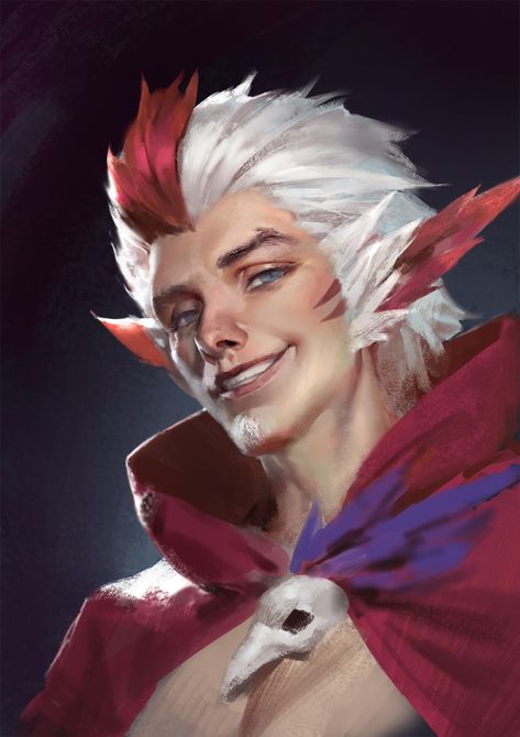 Rakan League Of Legends, League Of Legends Ahri, Xayah And Rakan, 얼굴 드로잉, 얼굴 그리기, League Of Legends Characters, Art Fanart, Lol League Of Legends, Digital Painting Tutorials