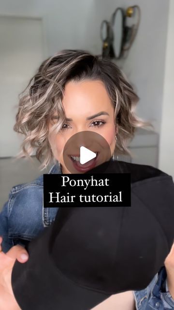 Ekaterina Guerra | Short Hairstyles + Makeup on Instagram: "Tons of requests for this tutorial🤩 How would you wear this style?  #shorthair #bob #bobhaircut #bobhairstyles #shorthairstyle #shorthairideas #shorthairlove #hairtutorial #stepbystep #hairstyleoftheday #hairvideos #peinados #hathair #easyhairstyles" Short Hairstyles With Hats, Baseball Hat With Short Hair, Short Bob Updo, Hat Hairstyles Short Hair, Hats With Short Hair, Short Hair And Hats, Short Hair Hat, Hat With Short Hair, Bob Updo Hairstyles