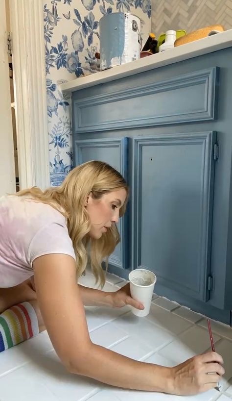 Painting Over Floor Tiles, Painting Brick Floors, White Painted Tile Floor, Painting Terra Cotta Tile Floor, How To Paint Tile Fireplace, Painted Floor Tiles Before And After, Painting Tile Floors Kitchen, How To Paint Tile Floor, How To Paint Tile