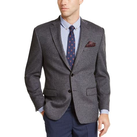 Keep Your Polished Look Classic And Clean With The Soft Silhouette And Timeless Notched Lapel Of This Sport Coat From Lauren Ralph Lauren. A Classic Fit Is Cut Wider Through The Shoulders With Extra Room Through Chest And Back. Notched Lapel. Two-Button Closure, Four-Button Cuffs. Two Front Flap Pockets; One Left Chest Welt Pocket. Center Vent. Jacket Is Fully Lined Condition: New With Tags Size: 50 Regular Color: Dark Grey Fabric Composition: 75% Wool, 20% Silk, 5% Cashmere; Lining: Polyester S Mens Sports Jacket, Ralph Lauren Blazer, Lauren Gray, Mens Sport Coat, Build A Wardrobe, Ralph Lauren Style, Ralph Lauren Mens, Big Clothes, Formal Suits