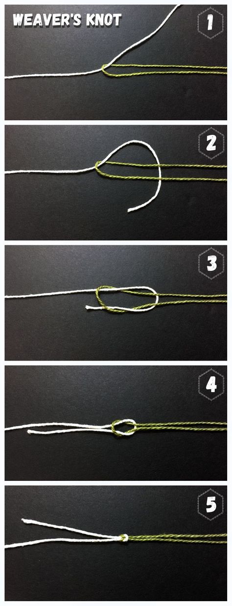 5 Simple Weaving Knots Every Weaver Should Know - Warped Fibers Weaving Knots, Simple Weaving, Weaving Loom Diy, Weaving Loom Projects, Rigid Heddle Weaving, Weaving Tutorial, Diy Weaving, Jewelry Knots, Weaving Projects