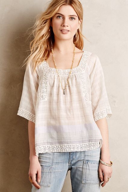 Anthropologie Top, Embroidery Fashion, Fashion Gallery, Outfit Combinations, Blouse Outfit, Peasant Blouse, Beautiful Blouses, Peasant Tops, Fall 2015