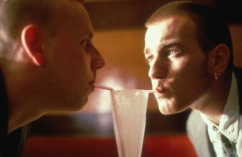 small silver hoop earring  [pictured: Ewan McGregor in Trainspotting] Trainspotting, Ewan Mcgregor, Bar