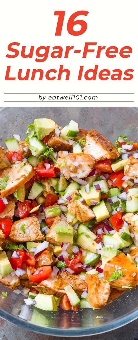 16 Sugar-Free Lunch Ideas to Pack Up for Work - #sugarfree #lunch #recipes #eatwell101 - These healthy lunch ideas with no added sugar will actually keep you full until dinner. Lunch For Diabetics Meal Ideas, Healthy Lunches For Diabetics, The Foodie 101, Carb Free Sugar Free Meals, Prediabetic Lunches, No Added Sugar Dinner Recipes, Zero Added Sugar Recipes, No Carb Lunches For Work, Healthy Dinner Ideas For Diabetics