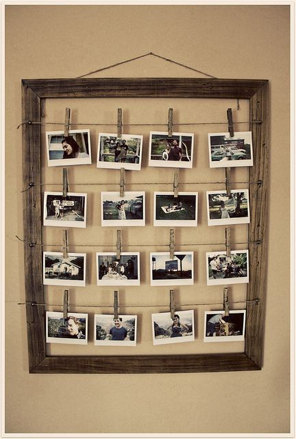 picture frame with wire - great way to display Christmas cards too! Stylish Photo Frames, Exposition Photo, Diy Projektit, Hemma Diy, Diy Casa, Decoration Originale, Cool Ideas, Diy Photo, Photo Displays