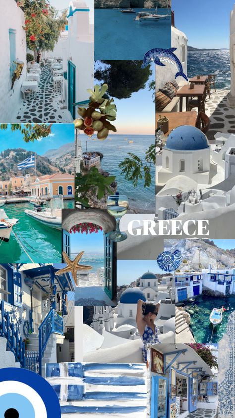 Pictures Of Greece Beautiful Places, Hot Places To Travel, Greece Summer Wallpaper, Santorini Greece Pictures, Travel Greece Aesthetic, Greece Aesthetics Wallper, Wallpaper Grecia, Greece Aestethic, Greece Mood Board