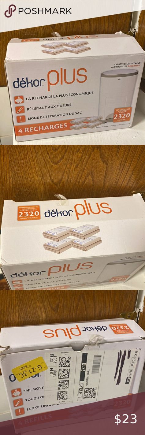 NEW DEKOR PLUS DIAPER PAIL TRASHBAG LINERS 4 REFILLS First Order, Closet