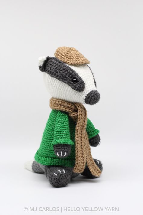 Mr. Timothy Badger Badger Pattern, Single Crochet Decrease, Crochet Decrease, Toy Pattern, Paintbox Yarn, Dk Yarn, Sewing Basics, Embroidery Techniques, Half Double Crochet