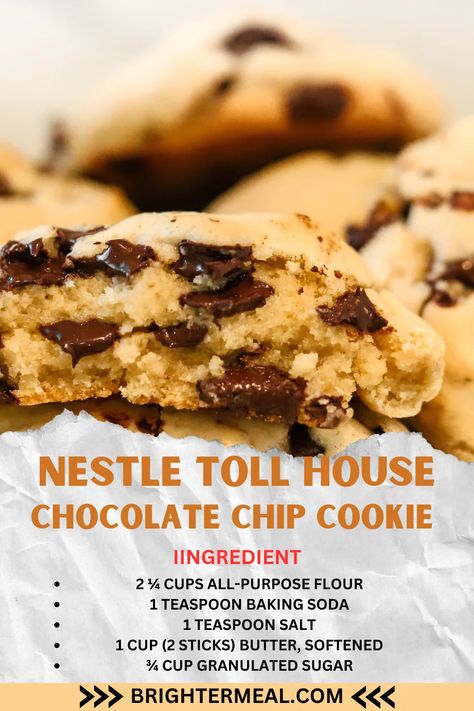 Nestle chocolate chip cookie recipe Nestle Chocolate Chip Cookie Recipe, Nestle Tollhouse Chocolate Chip Cookies, Nestle Chocolate Chip Cookies, Nestle Recipes, Tollhouse Chocolate Chip Cookies, Nestle Chocolate, Choc Chip Cookies, Chocolate Chip Cookie Recipe, Chocolate Chip Recipes