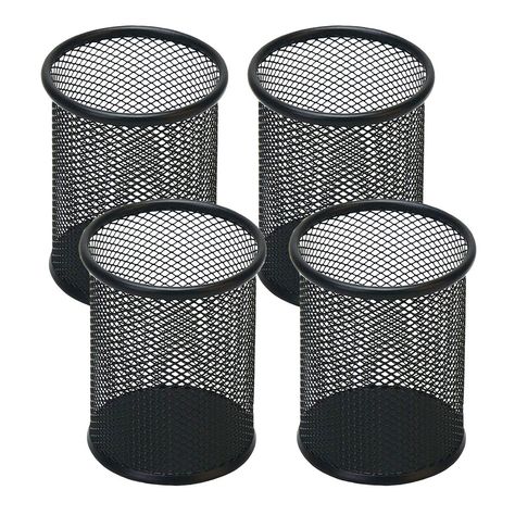 PRICES MAY VARY. SIZE - Mesh Pen Holder Size is 3.5 * 4 inch Material - Mesh Pen Holder Made of High Quality Metal, Durable, Coated in Black Epoxy Without Odor USE - Mesh Pen Holder Use for Office,School,Library. ADVANTAGE - Metal Pen Organize is Lightweight and Portable, it Can Help You Save Office Stationery on the Desktop, Pencil, Pen, Ruler, Eraser, Scissors PROMISE - We offer a 12 month Warranty and 45 Days 100% Money Back or Free Exchange Guarantee. Please feel free to contact us at any ti Bucket Crafts, Pencil Holders For Desk, Pen Organizer, Pencil Organizer, Pen Organization, Organization Gifts, Pencil Cup, Desk Supplies, Metal Pen