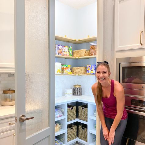 DIY Pantry Renovation | How To Build A Custom Pantry Small Corner Pantry, Corner Pantry Ideas, Corner Pantry Cabinet, Corner Kitchen Pantry, Pantry Renovation, Pantry Closet Design, Custom Pantry, Built In Pantry, Corner Pantry