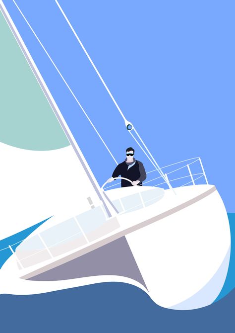 Cronulla Folk Illustration. Sailing Illustration. Vintage/retro (1920s) vector travel poster. Sail Illustration, Yacht Illustration, Sailing Boat Illustration, Sailing Illustration, Sailing Yacht Interior, Sailing Poster, Sailing Tattoo, Sailboat Craft, Sailing Aesthetic