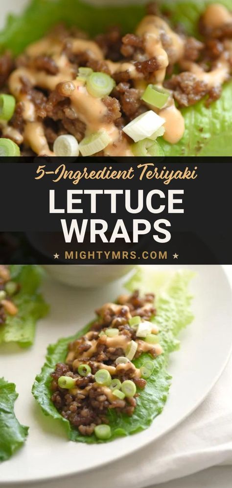 These 5-ingredient chicken lettuce wraps are seriously ready to eat in under 15 minutes. Probably less if you're quick in the kitchen. They are inspired by the popular P.F. Changs dish. They make a quick and easy weeknight dinner. For just 5 ingredients, you won't believe how amazing these teriyaki chicken lettuce wraps taste! Teriyaki Lettuce Wraps, Teriyaki Chicken Lettuce Wraps, Healthy Baked Chicken Breast, Chicken Teriyaki Recipe, Weeknight Dinner Recipes Easy, Easy Chicken Dinner Recipes, Chicken Tender Recipes, Chicken Lettuce Wraps, Easy Weeknight Dinner