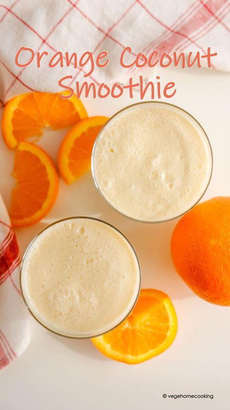 Orange Coconut Smoothie (Creamy and Dairy Free) Coconut Milk Smoothie Recipes, Coconut Milk Drink, Free Smoothie Recipes, Coconut Milk Smoothie, Best Food Recipes, Fruit Smoothie Recipes Healthy, Food Asmr, Orange Smoothie, Smoothie Recipes Healthy Breakfast