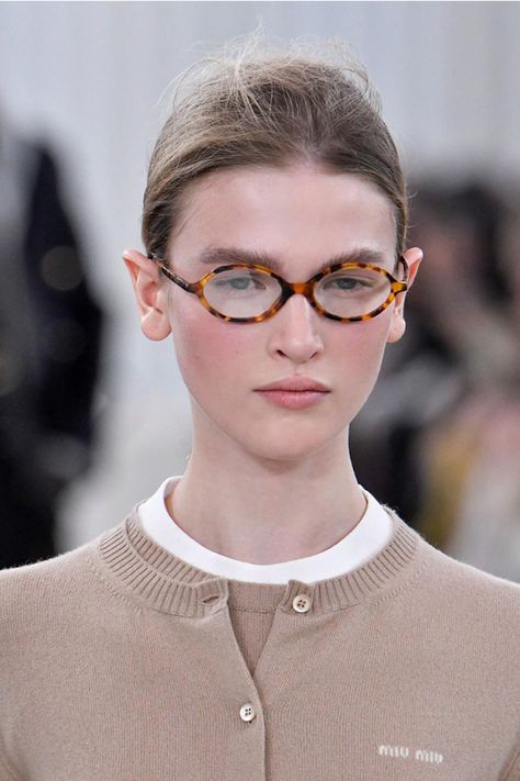 Miu Miu Glasses, Glasses Outfit, Glasses Trends, Miu Miu Sunglasses, Jean Large, Vogue Australia, Nerd Girl, Miuccia Prada, Trending Sunglasses