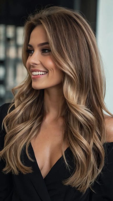 Beachy Bronde Bliss: 15 Hair Color Inspirations for Brunettes - Fads Ash Brown Hair With Blonde Balayage, Brown Hair On Fair Skin Blue Eyes, Light Brown Brunette Balayage, Blonde Hair With Brunette Lowlights, Soft Brunette Aesthetic, Balayage On Brown Hair With Money Piece, Brown Skin Blonde Highlights, Honey Brown Blonde Balayage, Light Brunette Hair With Highlights Money Piece