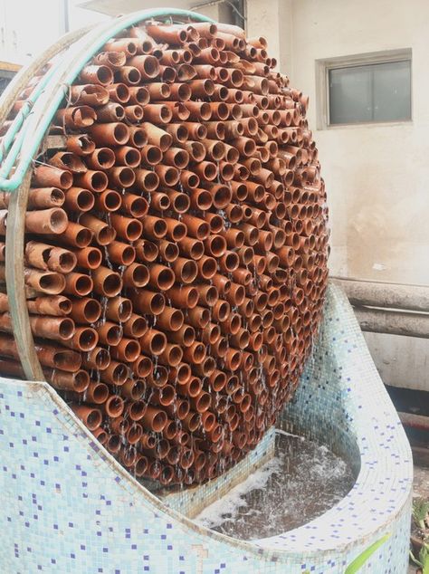 This Innovative Cooling Installation Fights Soaring Temperatures in New Delhi,© S. Anirudh Natural Air Conditioner, Diy Generator, Passive Cooling, Passive Solar, Earthship, Brick Design, Low Tech, Air Conditioning System, Cooling System